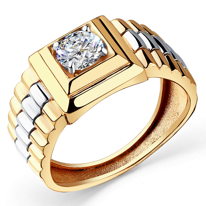 Кольцо, золото, фианит, 001-0511-0001-011